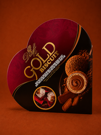 Draft Gold Bisküvi Tozu ve Sütlü Çikolata Kaplamalı Gofret 200g (Kalpli Kutu)