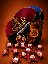 Draft Gold Bisküvi Tozu ve Sütlü Çikolata Kaplamalı Gofret 200g (Kalpli Kutu)