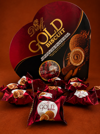 Draft Gold Bisküvi Tozu ve Sütlü Çikolata Kaplamalı Gofret 200g (Kalpli Kutu)