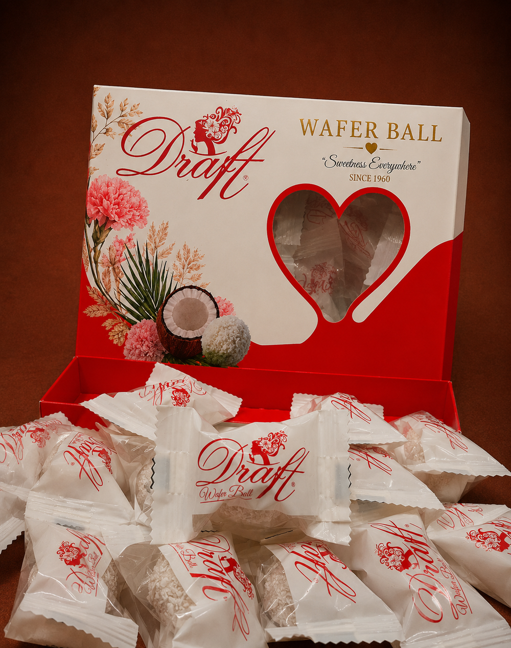 Draft Waferball Bütün Bademli Ve Dolgulu H. Ceviz Kaplamalı Gofret 150g