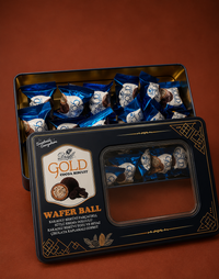 Draft Gold Kakaolu Bisküvi Parçacıklı Ve Sütlü Krema Dolgulu Beyaz Çikolata Kaplamalı Gofret 200g (Metal Kutu)