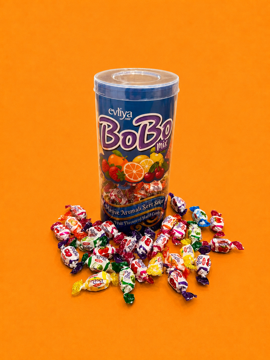Bobo Meyveli Sert Şekerleme 450g Silindir Kutu