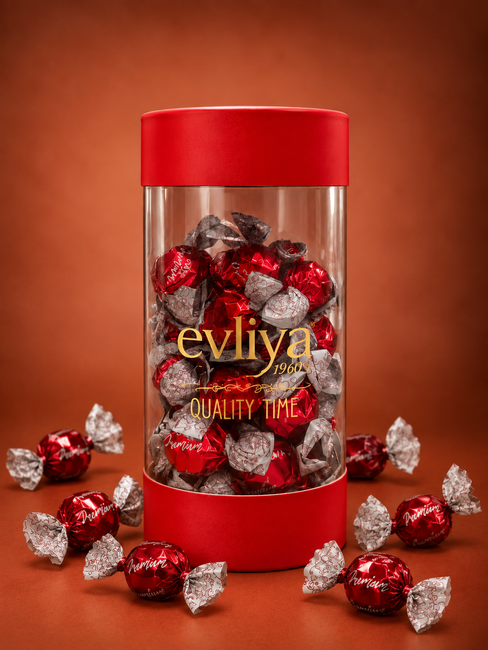 Premium Ball Kırmızı Silindir Kutu 350G