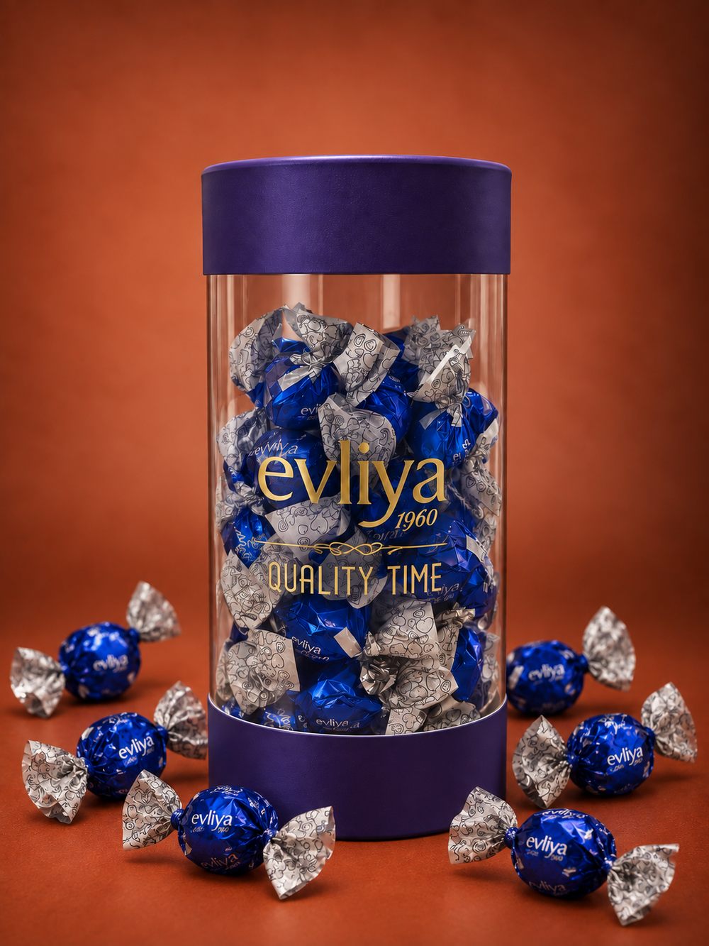 Premium Ball Mavi Silindir Kutu 350G