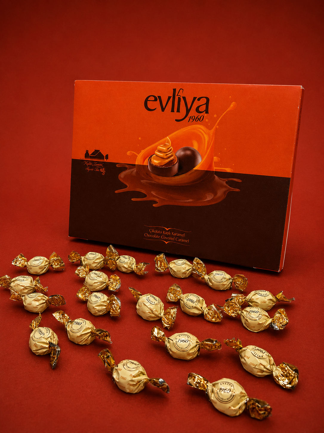 Evliya 1960 Karamel Çikolata Kaplamalı Fondan 300Gx12 Kutu