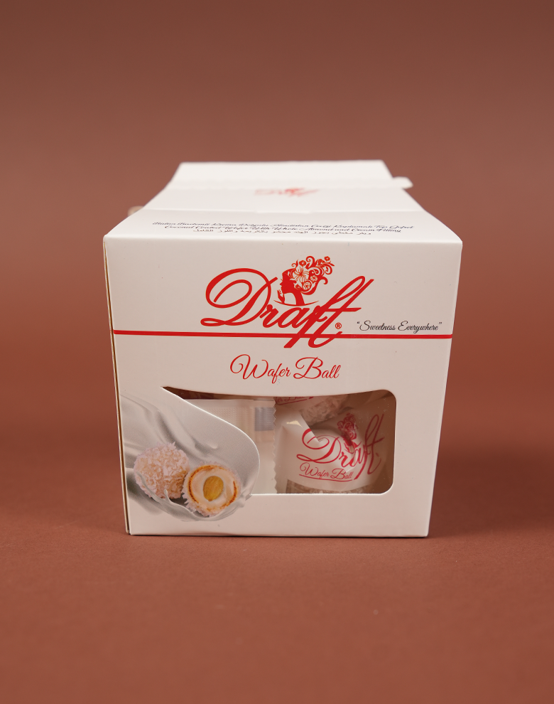 Draft Wafferball Badem Parçaacıklı Hindistan Cevizi Kaplı Gofret 150g Kutu