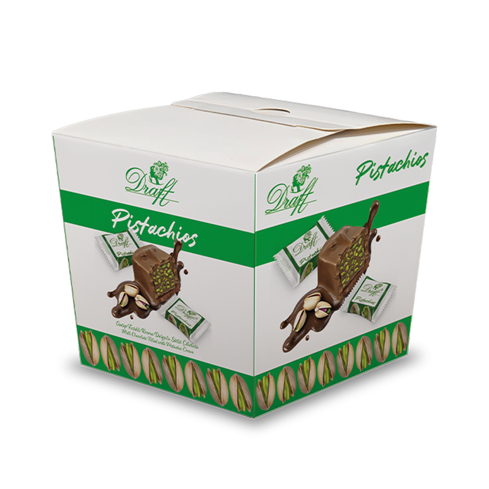 Draft Pistachios Antep Fıstık Parçacıklı Çikolata 150g Kutu