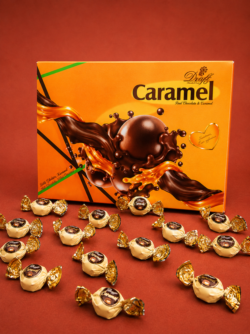 DRAFT CARAMEL ÇİKOLATA KAPLAMALI FONDAN (300GRX12)-(KUTU)