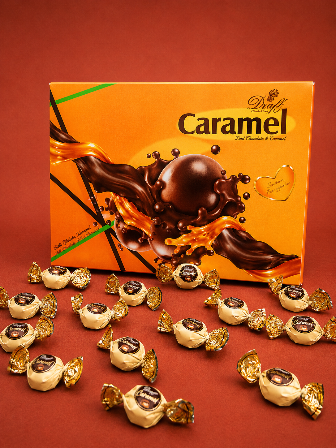 Draft Caramel Çikolata Kaplamalı Fondan 300GRX12 Kutu