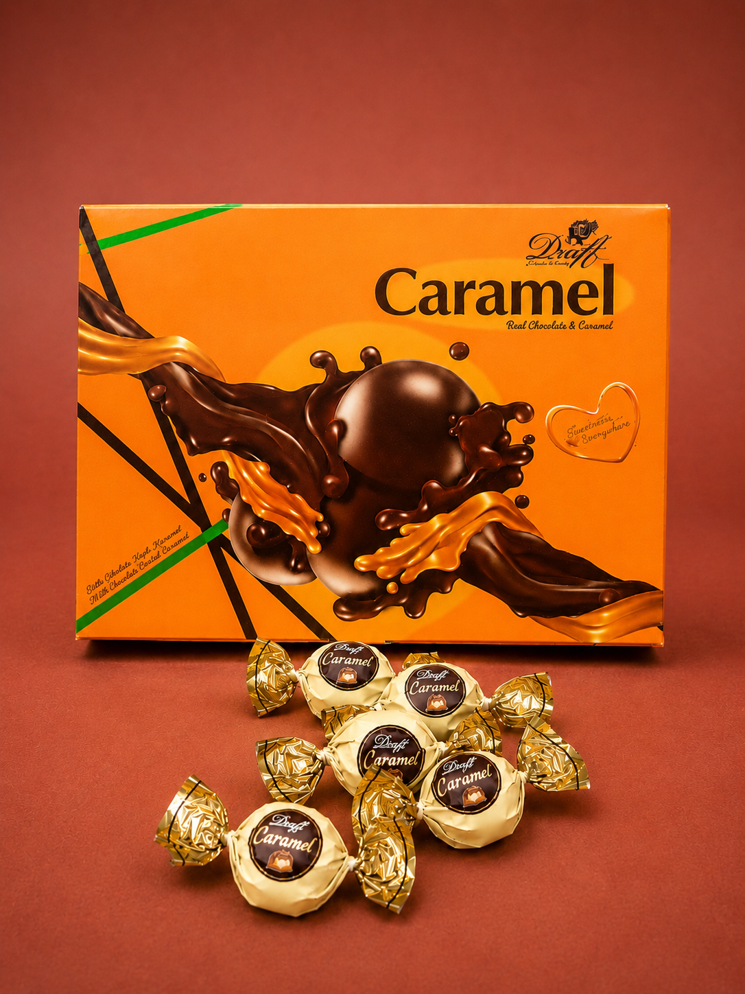 Draft Caramel Çikolata Kaplamalı Fondan 300GRX12 Kutu