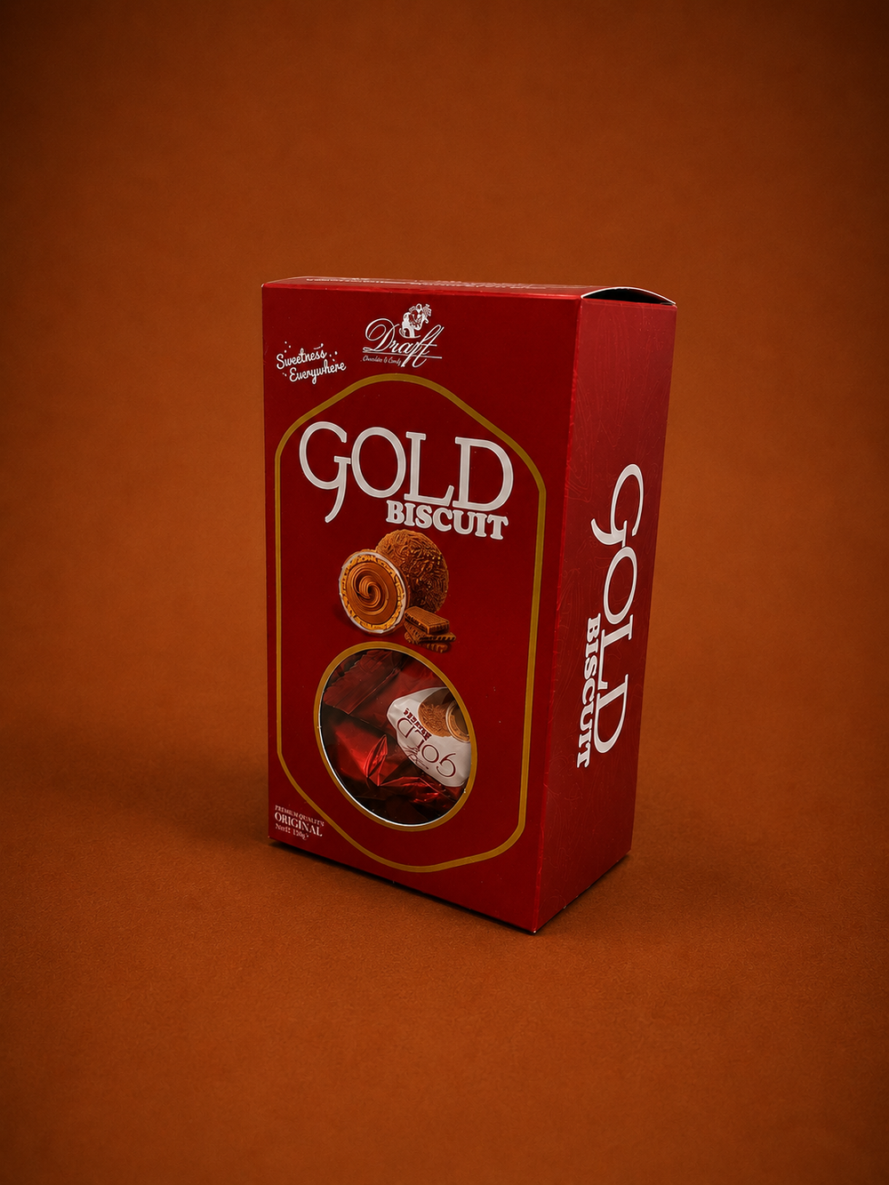 Draft Gold Bisküvi Tozu ve Sütlü Çikolata Kaplamalı Gofret 150G Hediyelik Kutu