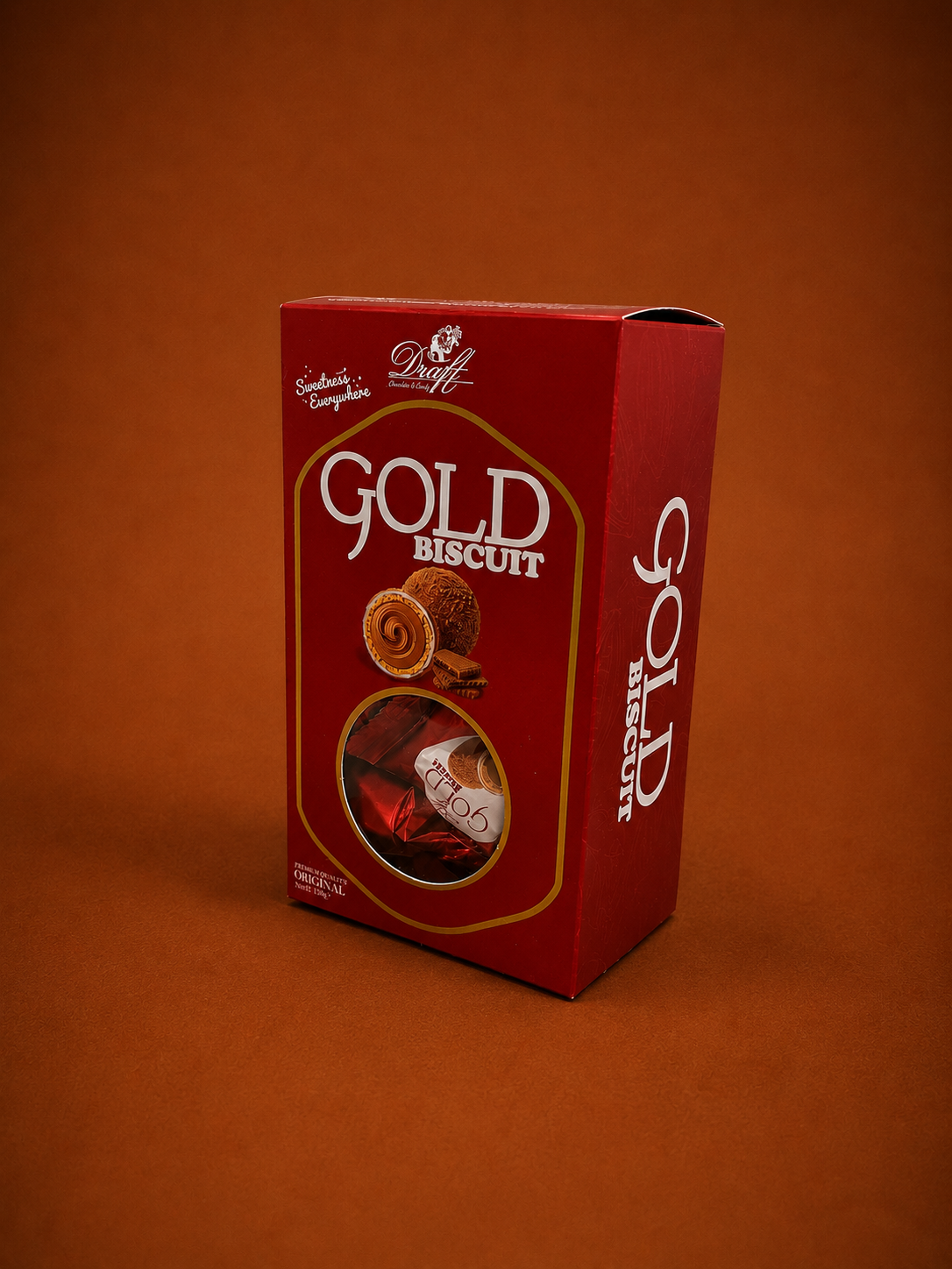 Draft Gold Bisküvi Tozu ve Sütlü Çikolata Kaplamalı Gofret 150G Hediyelik Kutu