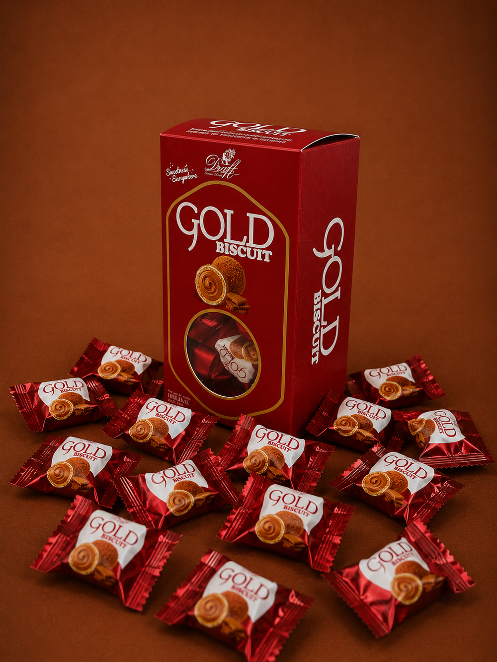 Draft Gold Bisküvi Tozu ve Sütlü Çikolata Kaplamalı Gofret 150G Hediyelik Kutu
