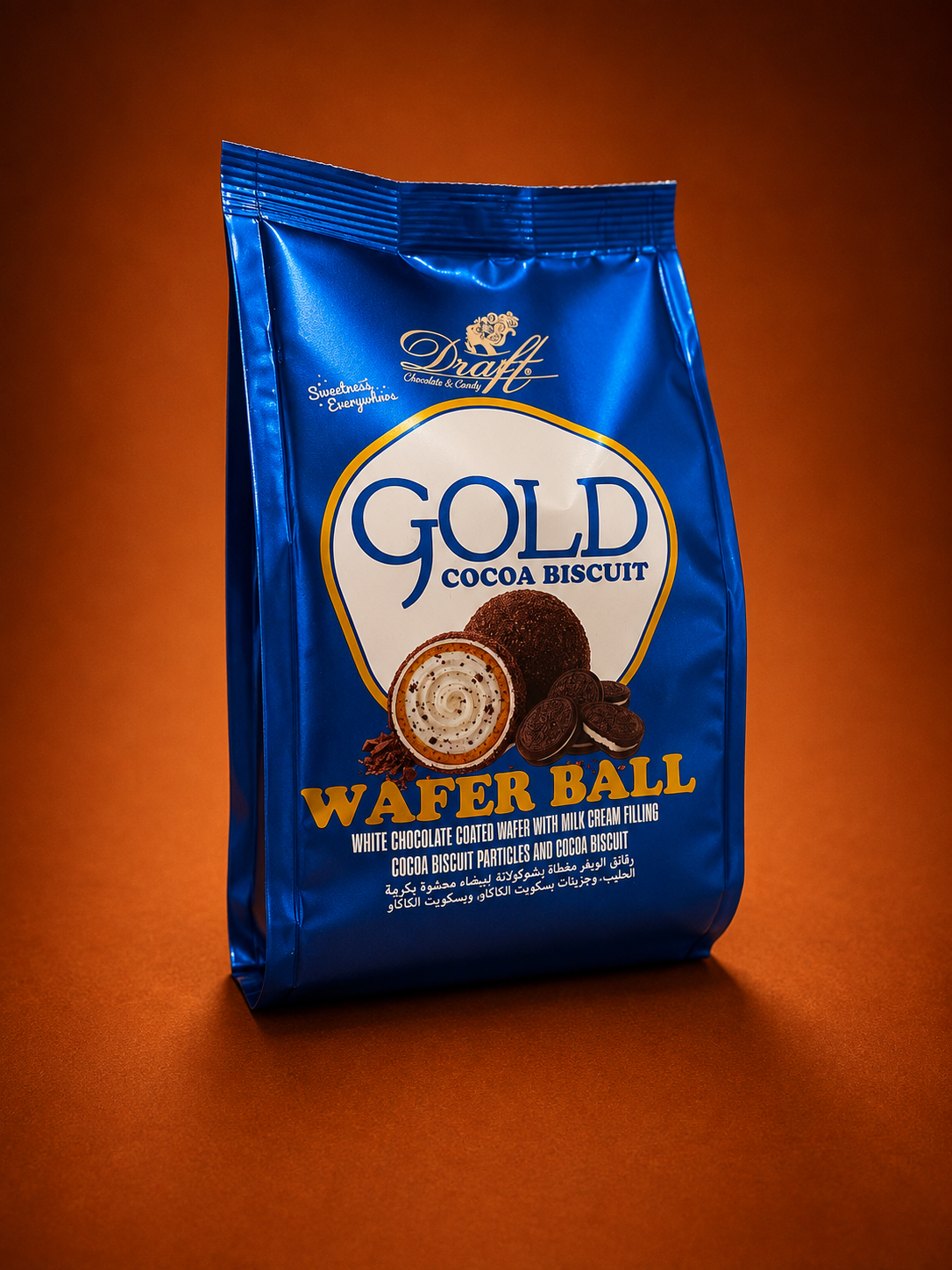 Draft Gold Kakaolu Bisküvi Tozu ve Sütlü Çikolata Kaplamalı Gofret 150g