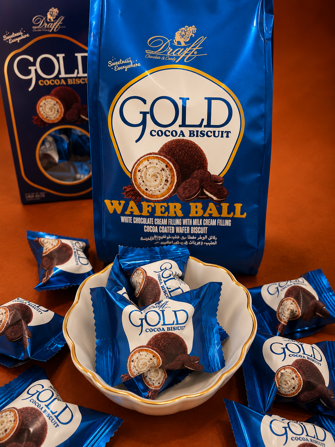 Draft Gold Kakaolu Bisküvi Tozu ve Sütlü Çikolata Kaplamalı Gofret 150g