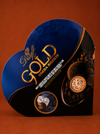 Draft Gold Kakaolu Bisküvi Tozu ve Sütlü Çikolata Kaplamalı Gofret 200g (Kalpli Kutu)