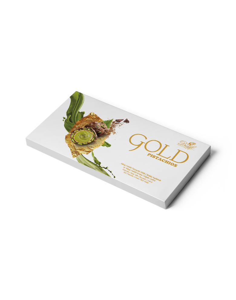 Draft Gold Antep Fıstık Dolgulu Sütlü Çikolata Kaplamalı Gofret 190g kutu  (12'li)