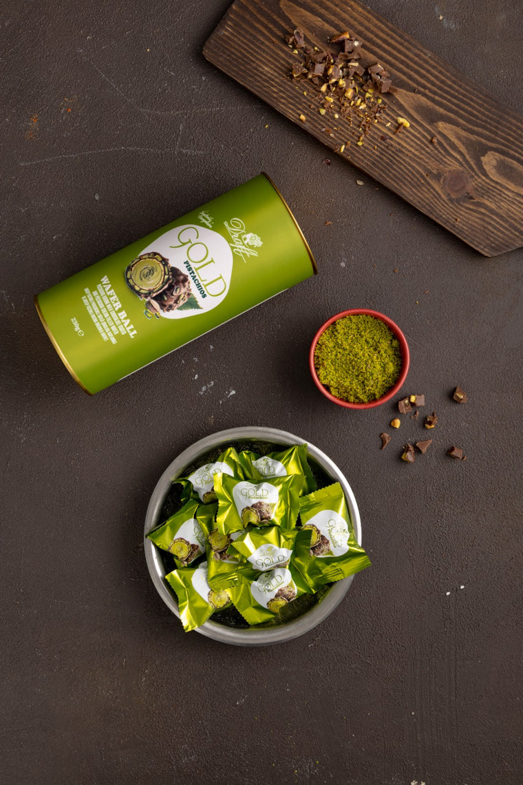 Draft Gold Antep Fıstıklı Dolgulu Sütlü Çikolata Kaplamalı Gofret 220g