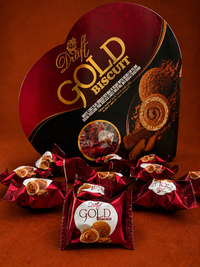 Draft Gold Bisküvi Tozu ve Sütlü Çikolata Kaplamalı Gofret 200g (Kalpli Kutu)