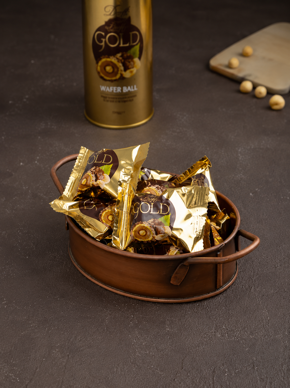 Draft Gold Bütün Fındıklı ve Dolgulu Fındık Parçacıklı ve Çikolata Kaplamalı Gofret 220g