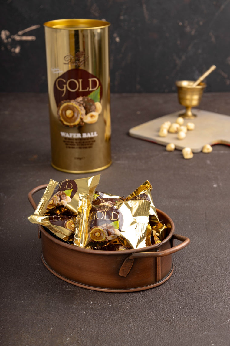 Draft Gold Bütün Fındıklı ve Dolgulu Fındık Parçacıklı ve Çikolata Kaplamalı Gofret 220g