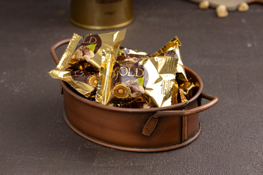 Draft Gold Bütün Fındıklı ve Dolgulu Fındık Parçacıklı ve Çikolata Kaplamalı Gofret 220g