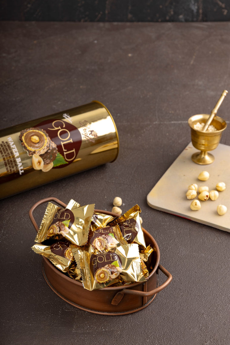 Draft Gold Bütün Fındıklı ve Dolgulu Fındık Parçacıklı ve Çikolata Kaplamalı Gofret 220g