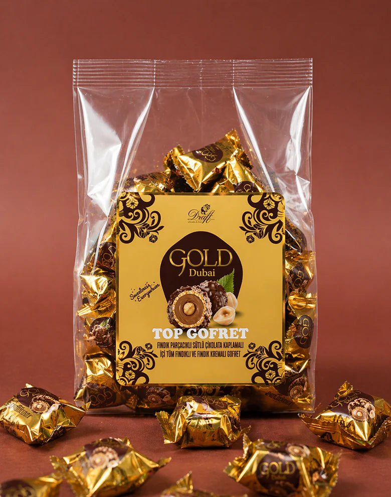 Draft Gold Fındıklı Çikolata Dolgulu Gofret 500g