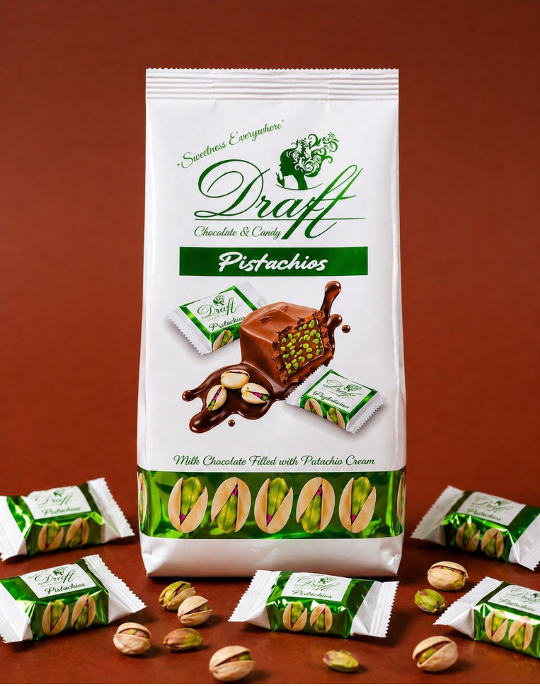 Draft Pi̇stachi̇os Antep Fistikli Dolgulu Sütlü Çi̇kolata 120gr
