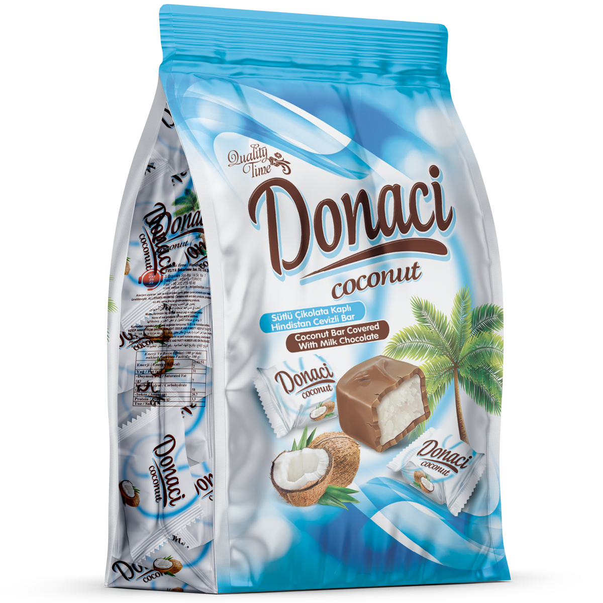 Donaci Hindistan Cevizli Çikolata Kaplamalı Bar 250 Gr
