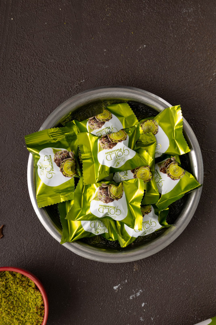 Evliya Draft Gold Antep Fıstıklı Dolgulu Sütlü Çikolata Kaplamalı Gofret 150g