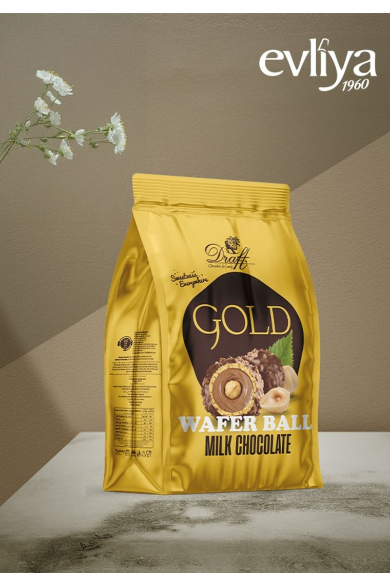 Evliya Draft Gold Fındıklı Çikolata Dolgulu Gofret 150gr