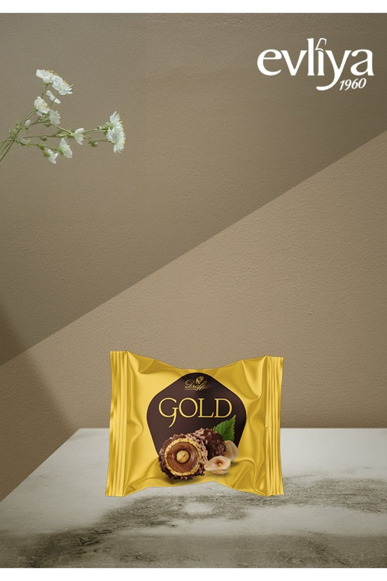Evliya Draft Gold Fındıklı Çikolata Dolgulu Gofret 150gr