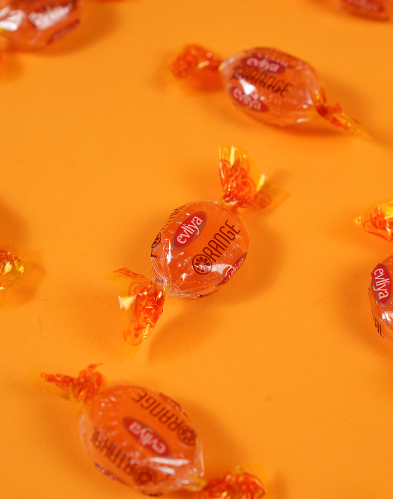 Orange Portakal Aromalı Sert Şeker 1000g