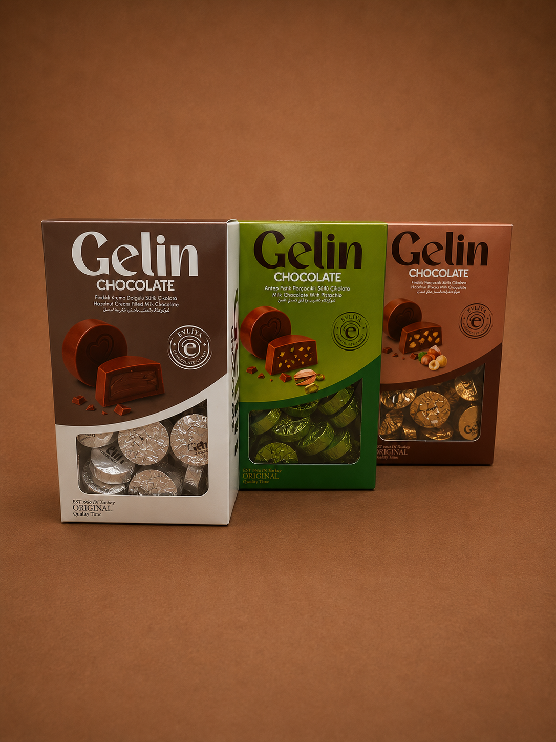 Gelin Fındık Krema Dolgulu Sütlü Çikolata 300G Hediyelik Kutu