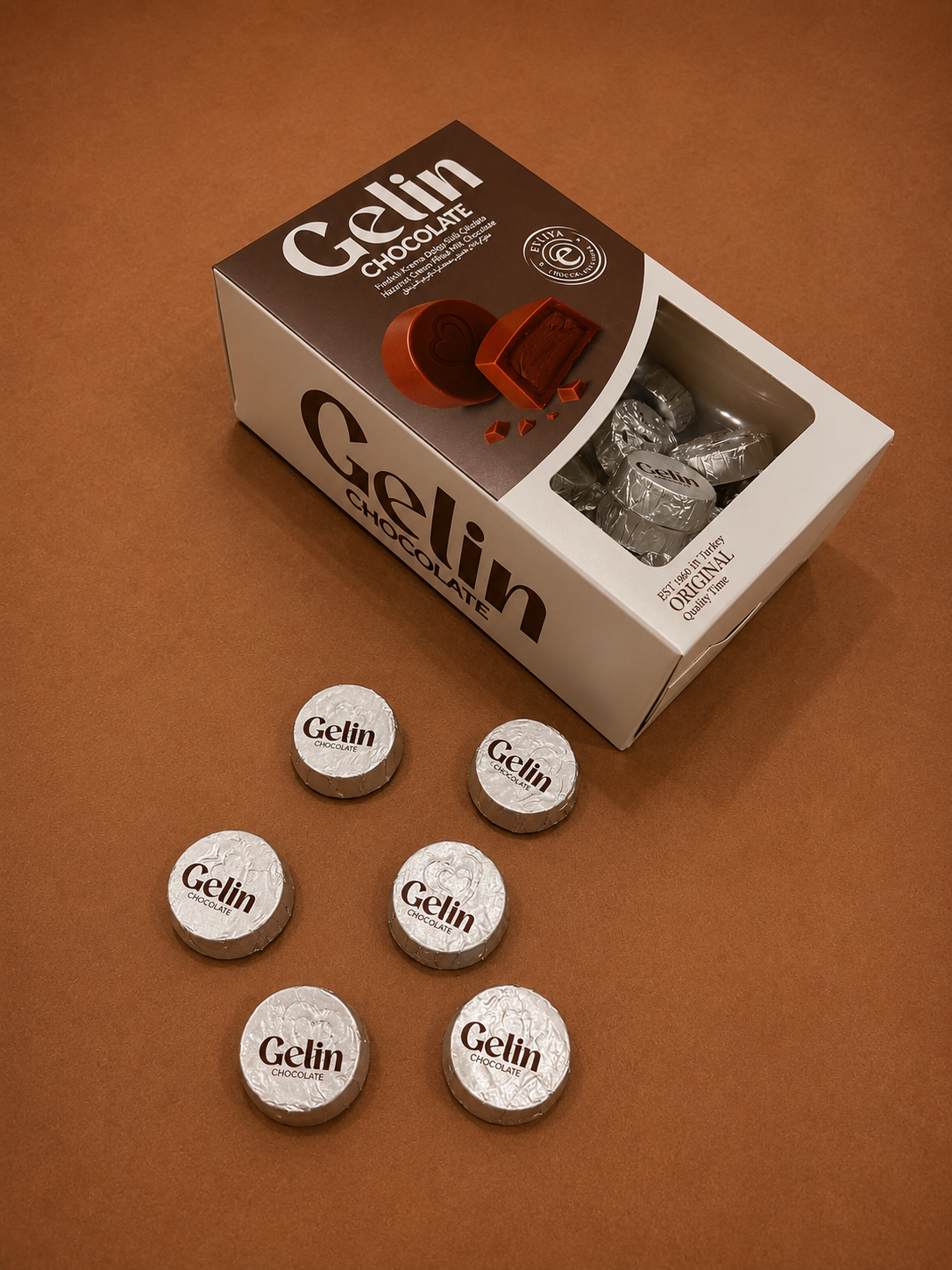 Gelin Fındık Krema Dolgulu Sütlü Çikolata 300G Hediyelik Kutu